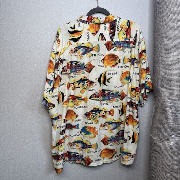 Jams World Reef Fish Print Tropical Sea Ocean Rayon Hawaiian Shirt Mens XXL - Picture 3 of 3